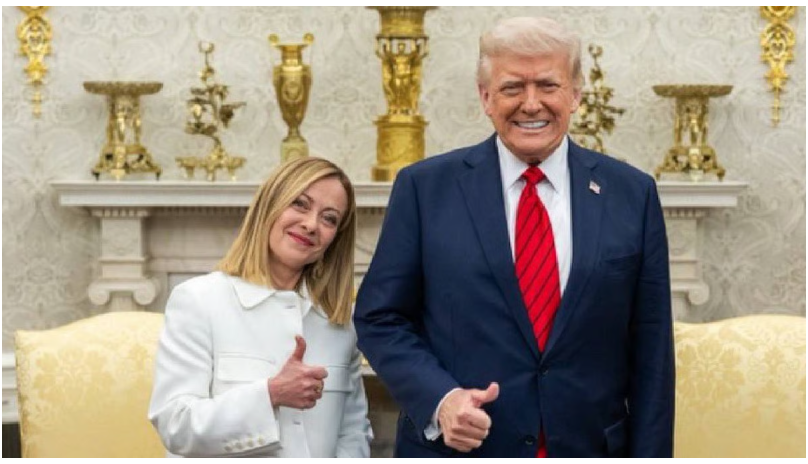 ग़ाज़ा शांति समझौते पर हस्ताक्षर के दौरान ट्रंप ने मेलोनी की सुंदरता की प्रशंसा की