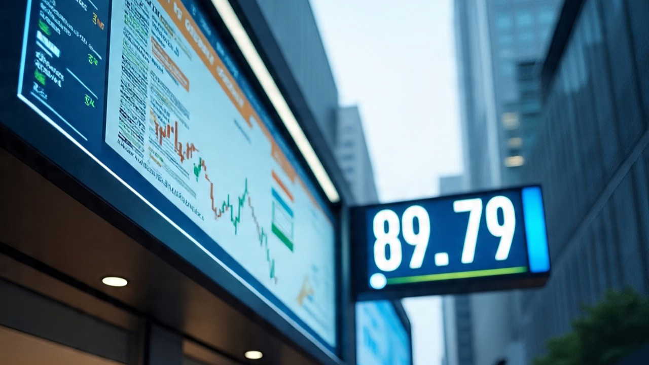 रुपया अंतर-दिवसीय कारोबार में डॉलर के मुकाबले 89.79 के रिकॉर्ड निचले स्तर पर