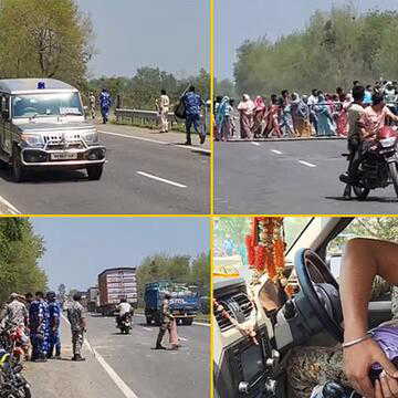 मालदह में तनाव : प्रदर्शनकारियों के पत्थर से टूटा SP के एस्कॉर्ट कार का शीशा, फूटा ड्राइवर का सिर