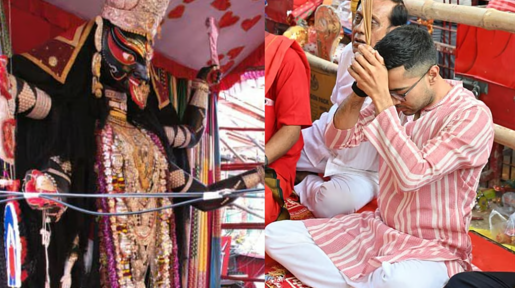 नैहाटी में 'बड़ो' मां के दर्शन करने पहुंचे सांसद अभिषेक बनर्जी, की आरती