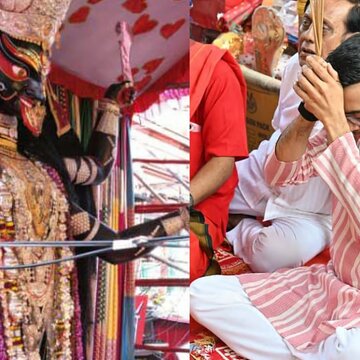 नैहाटी में 'बड़ो' मां के दर्शन करने पहुंचे सांसद अभिषेक बनर्जी, की आरती