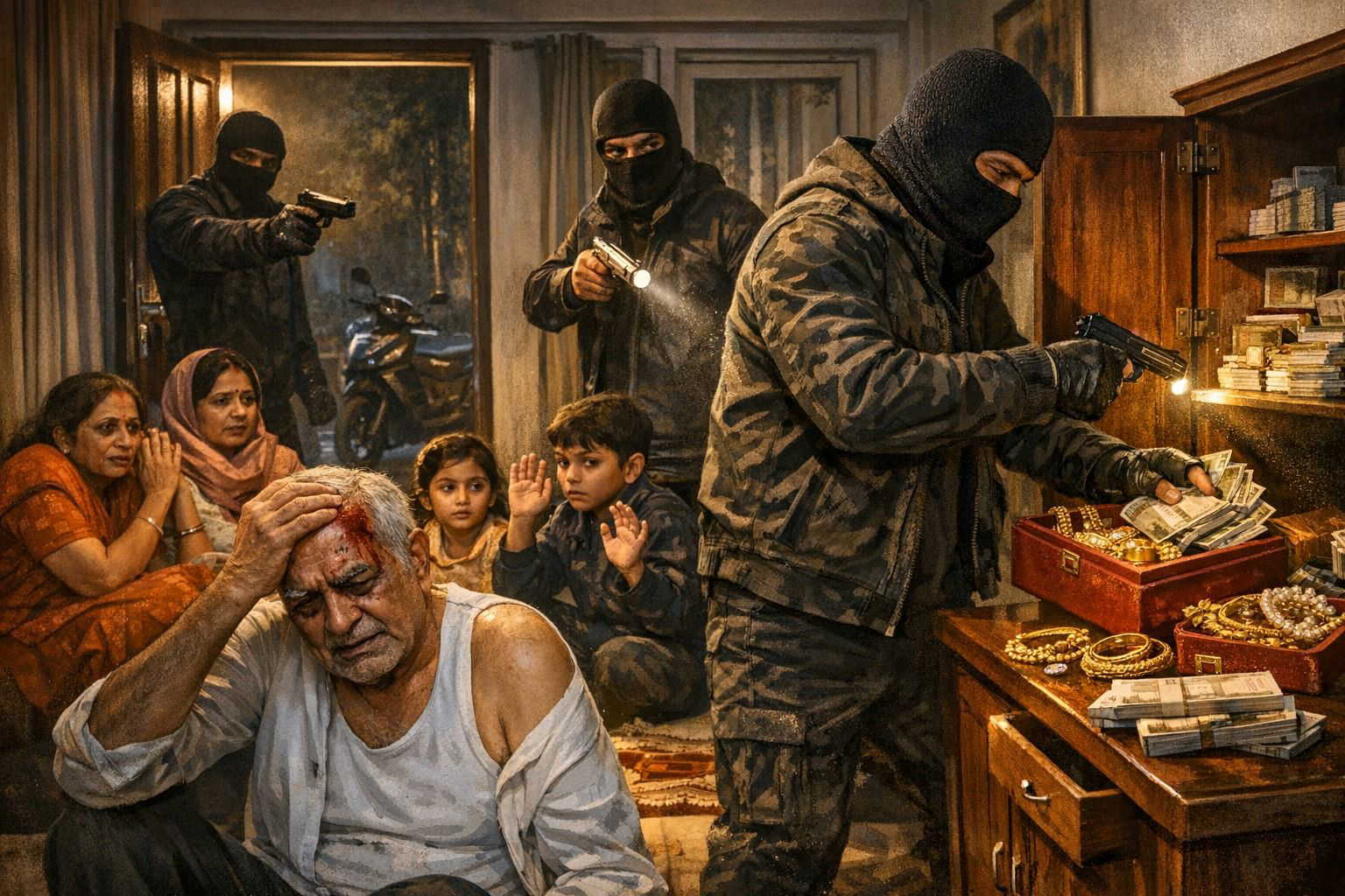 उत्तर प्रदेश: गोरखपुर में पूर्व लेखपाल के घर डकैती, 50 लाख से अधिक की लूट