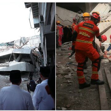 नमाज के समय इंडोनेशिया में स्कूल की इमारत गिरी, 1 की मौत, मलबे में फंसे 65 छात्र