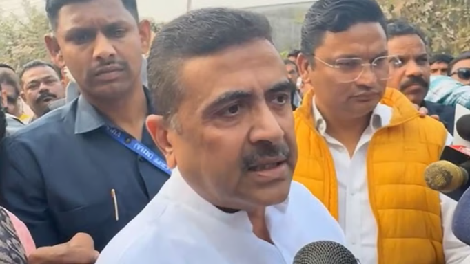 धारा 163 के बीच आनंदपुर पहुंचे शुभेंदु अधिकारी, हाई कोर्ट ने दी सशर्त जुलूस निकालने की अनुमति