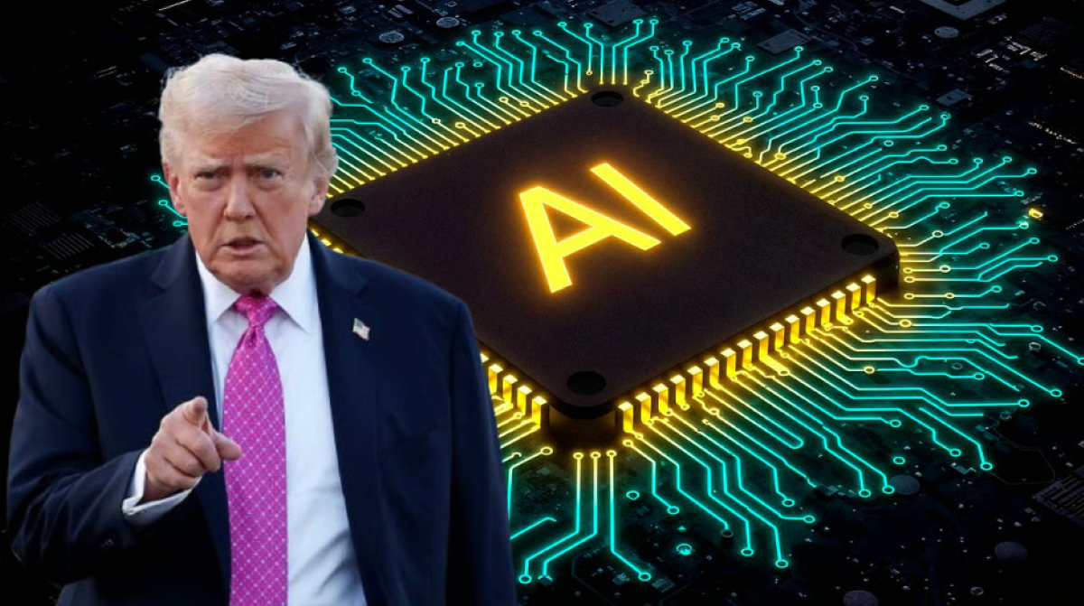 ट्रंप ने कुछ एडवांस्ड AI चिप्स पर 25% शुल्क लगाने की घोषणा की।