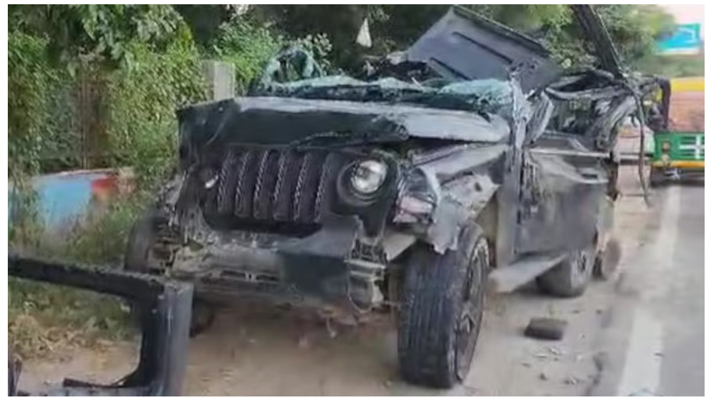 गुरुग्राम में राष्ट्रीय राजमार्ग पर कार पलटने से 5 लोगोंकी मौत, 1 घायल