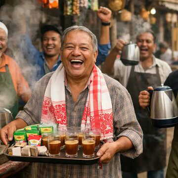 किस्मत अच्छी कि गैस नहीं है, चौड़ी मुस्कान चाय बेचने वालों के चेहरे पर! हाथों में संकट का 'इंस्टेंट' समाधान