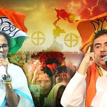 भवानीपुर के मतदान केंद्र पर ममता बनर्जी-शुभेंदु अधिकारी आमने-सामने