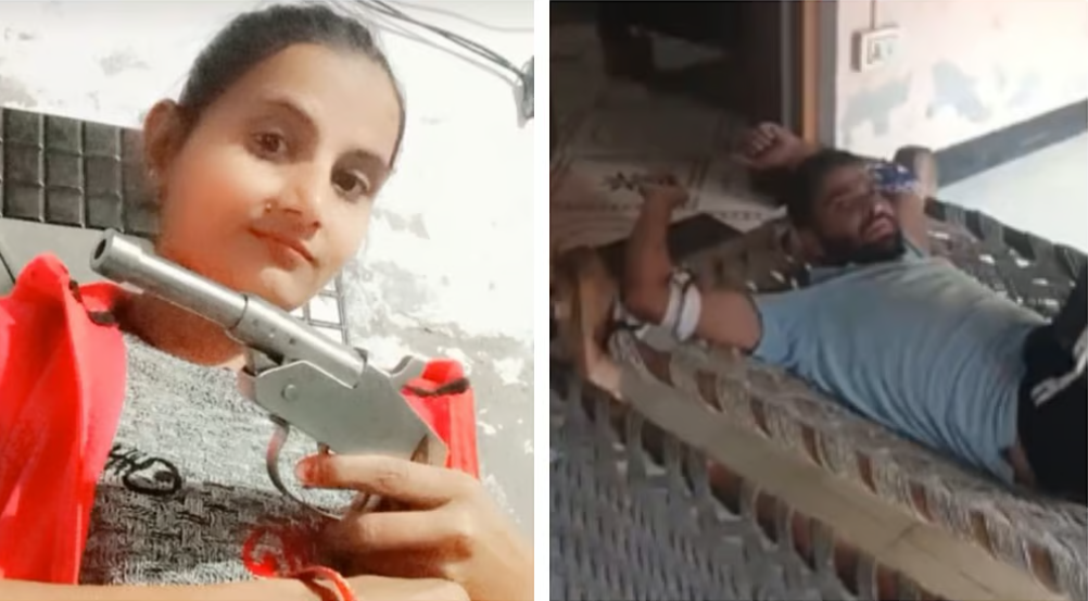 पति की शराब की लत छुड़ाने के लिए पत्नी ने खाट से बांधा, सिर पर बंदूक रखकर दी धमकी, अलीगढ़ में सनसनी