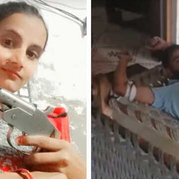 पति की शराब की लत छुड़ाने के लिए पत्नी ने खाट से बांधा, सिर पर बंदूक रखकर दी धमकी, अलीगढ़ में सनसनी