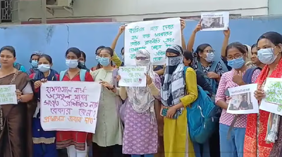 अस्पतालों में भारी मरीज लेकिन नर्स कहां? नियुक्ति की मांग पर स्वास्थ्य भवन के बाहर प्रदर्शन