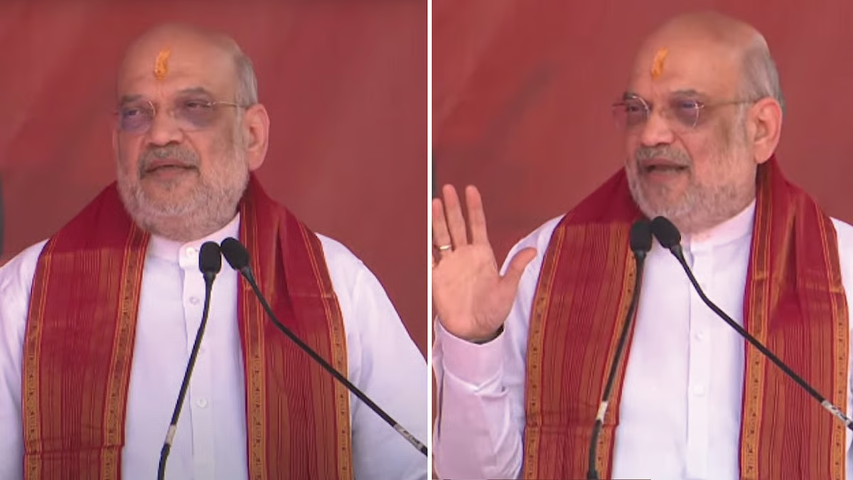 संतोष मित्रा स्क्वायर के पंडाल का उद्घाटन करते ही अमित शाह ने किया 'सोनार बांग्ला' बनाने का आह्वान