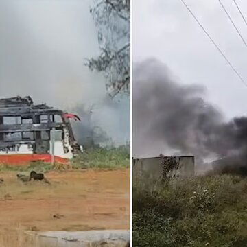 11 हजार वोल्ट के तार से लगने पर बस में भयंकर आग, जयपुर में दो मजदूरों की झुलस कर मृत्यु