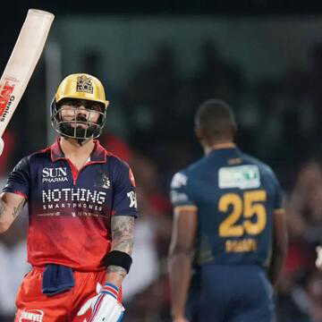 सुदर्शन का शतक व विराट और पडिक्कल की तूफानी फिफ्टी, RCB ने गुजरात को 5 विकेट से धो डाला