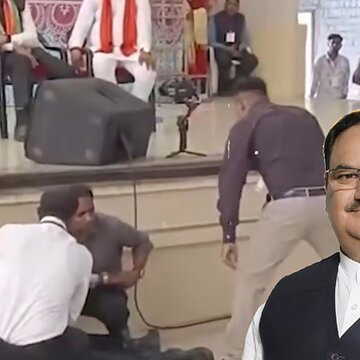 बेहोश होकर गिरा सुरक्षाकर्मी, जे पी नड्डा ने नहीं की परवाह - वीडियो जारी कर तृणमूल-कांग्रेस ने की आलोचना