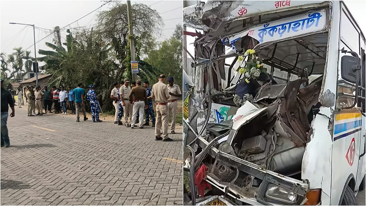 हल्दिया में भीषण सड़क हादसा: बस ने बाइक को मारी टक्कर, तीन की मौत, दस घायल