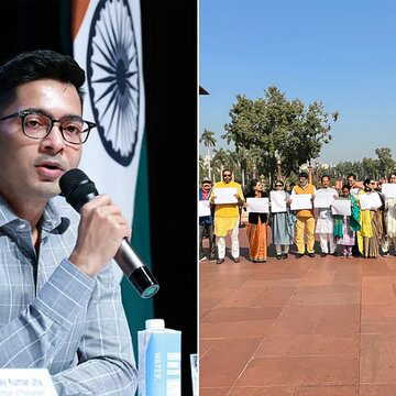 अभिषेक की मांग के 646 दिन बाद भी जारी नहीं हुआ ‘श्वेतपत्र’, मनरेगा और आवास योजना में बकाये को लेकर संसद परिसर में तृणमूल का प्रदर्शन