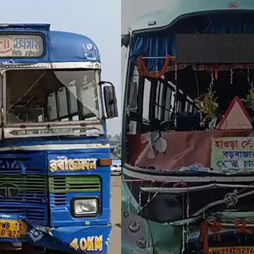 सांतरागाछी ब्रिज पर भयावह हादसा, दो बसों में आमने-सामने की टक्कर