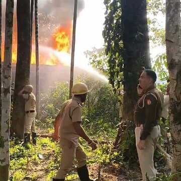 प्लास्टिक फैक्ट्री में भयानक आग, कई पेड़ आग के हवाले, आतंक