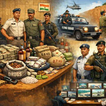 बंगाल चुनाव से पहले चुनाव आयोग का कड़ा पहरा, अवैध नकदी-शराब जब्त