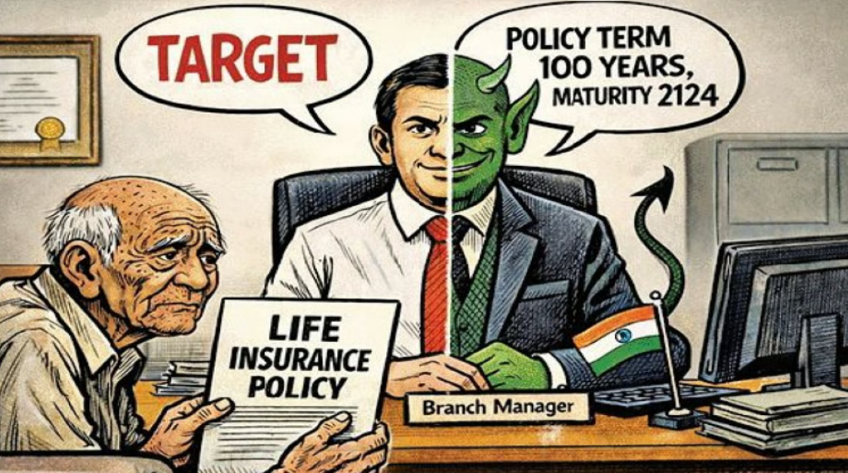 सरकारी बैंक में 90 साल के बुज़ुर्ग को 100 साल की जीवन बीमा, प्रीमियम 2 लाख रुपये, सतर्कता में बैंक मैनेजर