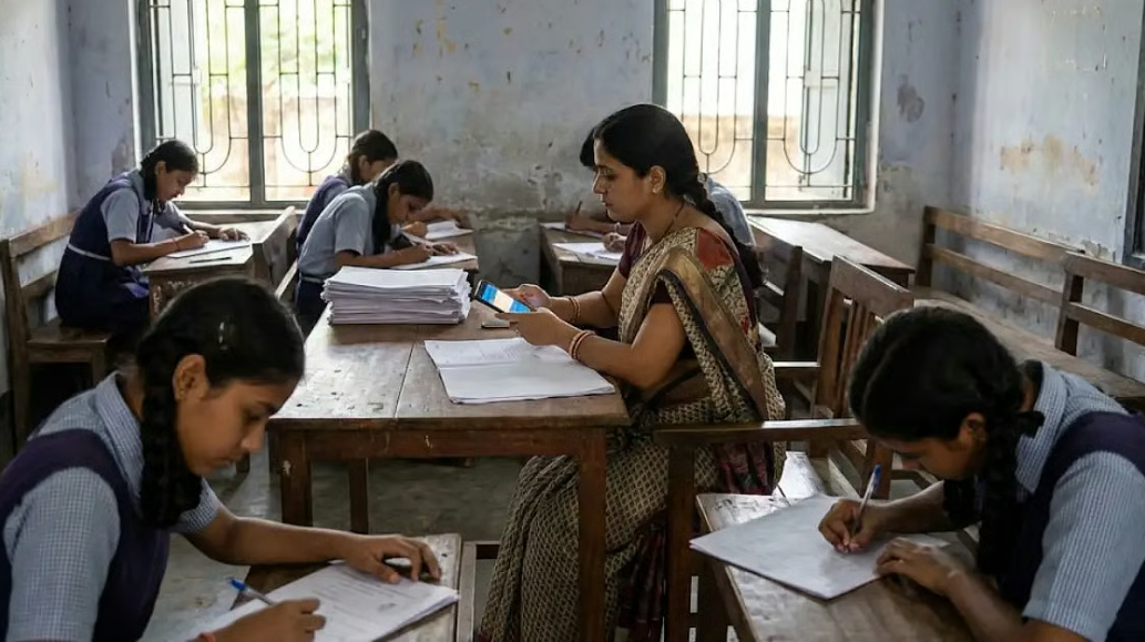 व्हाट्सऐप स्टेटस पर माध्यमिक का प्रश्नपत्र, शिक्षिका गिरफ्तार, दो और निलंबित