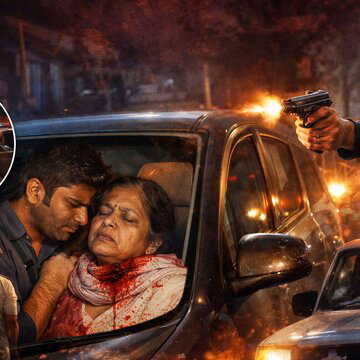 रास्ता रोककर खड़ी कार को हटाने के लिए हॉर्न बजाने पर बदमाशों ने किया पीछा, कार पर फायरिंग में महिला गंभीर घायल