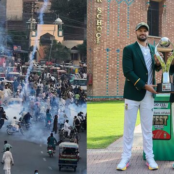 दक्षिण अफ्रिका के साथ मैच के दौरान पाकिस्तान के स्टेडियम में घुसे प्रदर्शनकारी, किया पथराव