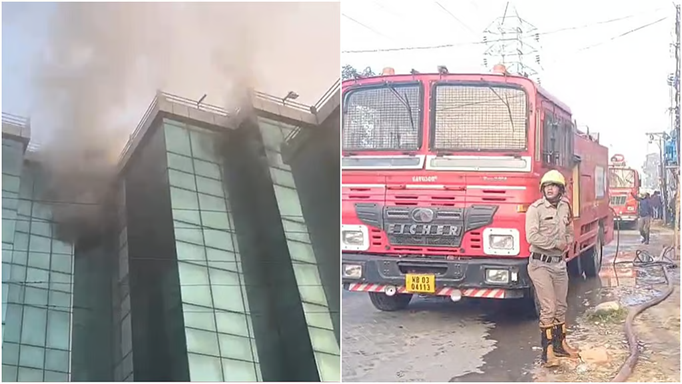 न्यू टाउन की बहुमंजिला इमारत में लगी भयावह आग, दमकल की कई इंजन मौके पर मौजूद