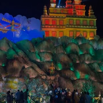 लेज़र शो के माध्यम से मंडप में बयां करती रामायण की कहानी