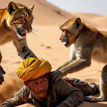 खूंखार तेंदुए के जबड़े से किसान को खींच लाई बंदरों की सेना, राजस्थान में दिखा 'जंगल बुक' का नजारा