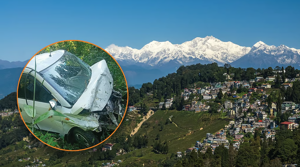 दार्जिलिंग से वापस लौटते समय सड़क हादसा, 150 फीट गहरी खाई में गिरी गाड़ी, 2 की मौत