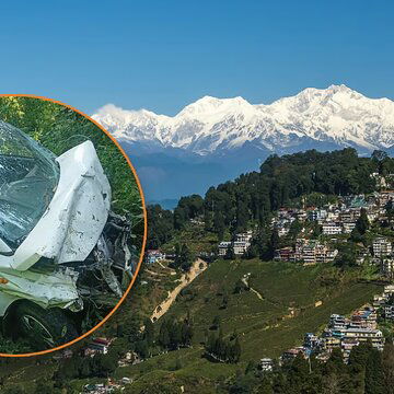 दार्जिलिंग से वापस लौटते समय सड़क हादसा, 150 फीट गहरी खाई में गिरी गाड़ी, 2 की मौत