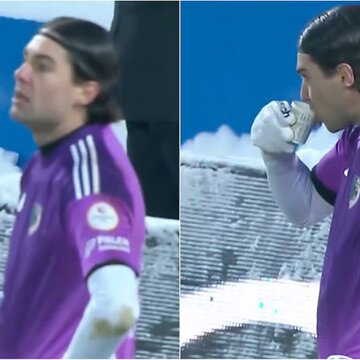 मैच के बीच चाय की चुस्की, ठंड से बचने के लिए गोलकीपर की अजीब हरकत