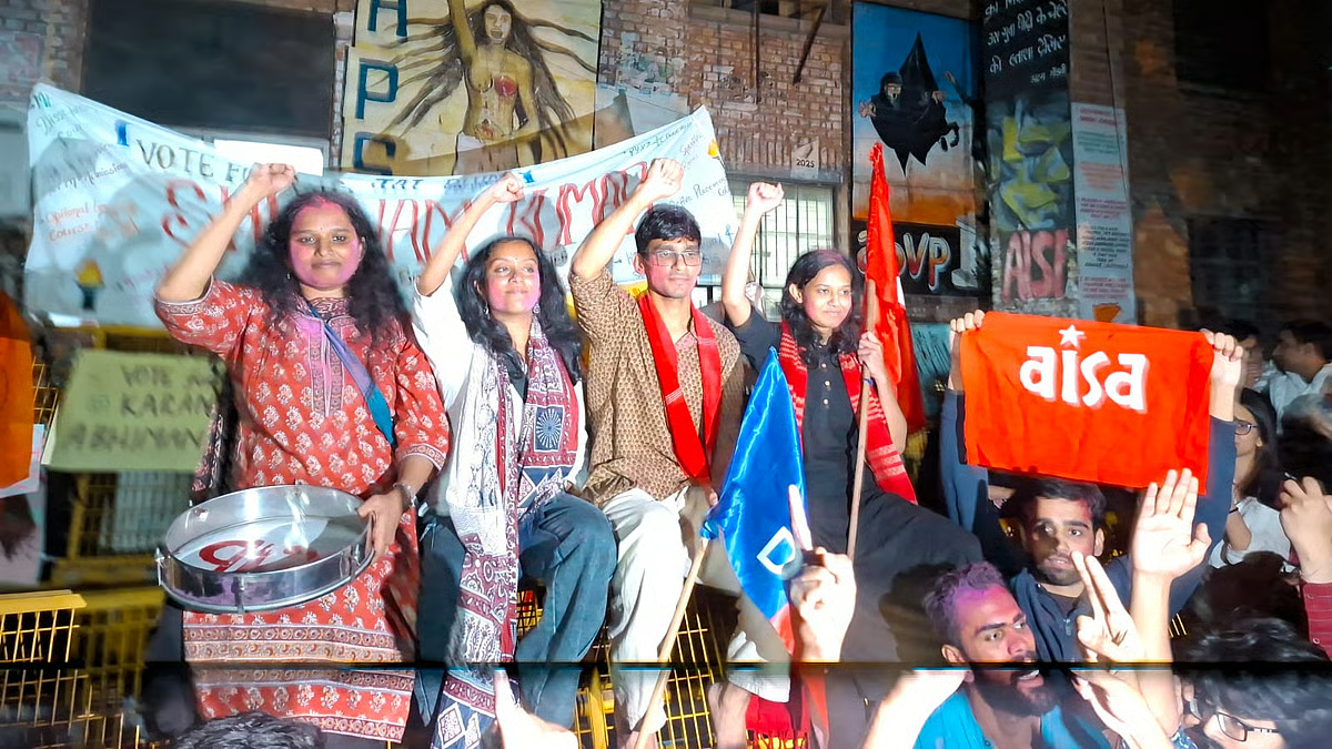 JNU छात्र संघ चुनाव में ‘लाल तूफ़ान’, 4 सीटों पर बाम जीत, ABVP दूसरे स्थान पर